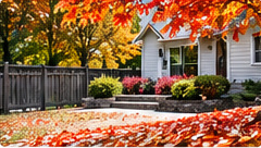 Autumn residential landscape