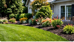 Maintained residential lawn and garden